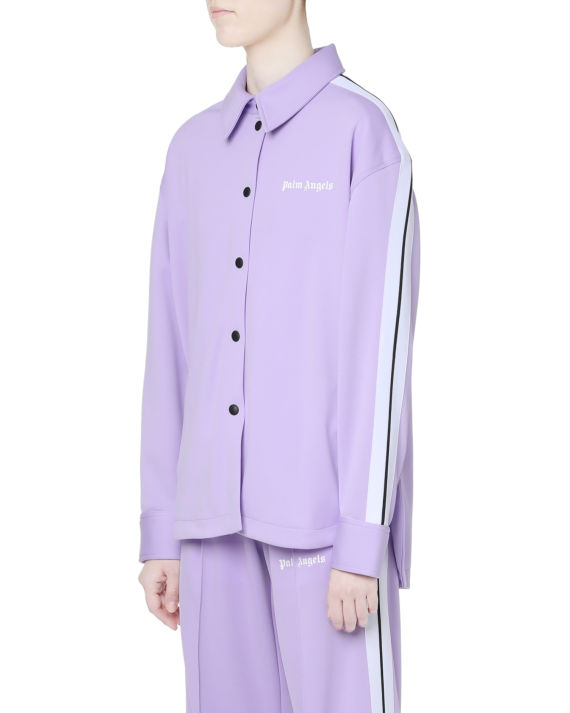 palm angels logo 印花条纹边饰衬衫