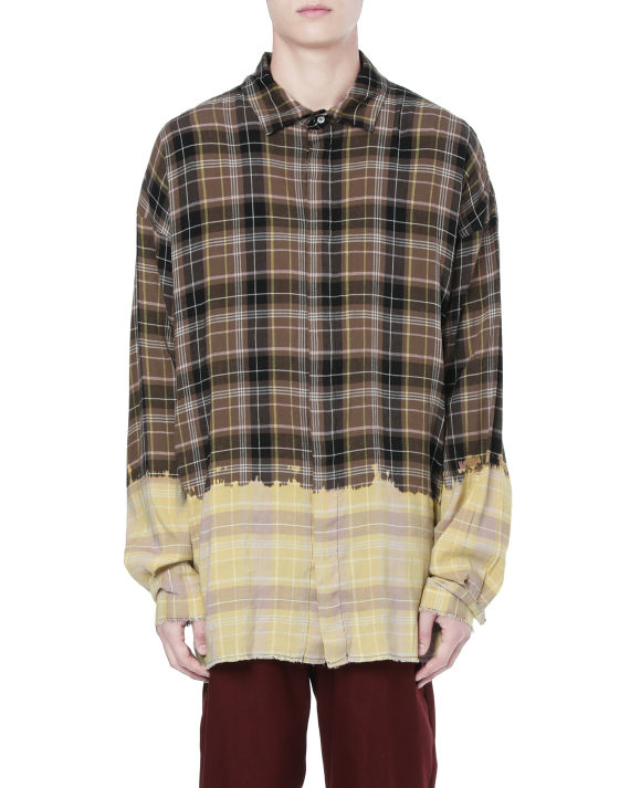 palm angels 饰 logo 格纹拼色衬衫