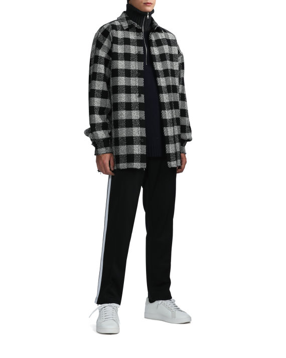 palm angels 后背 logo 印花落肩格纹衬衫