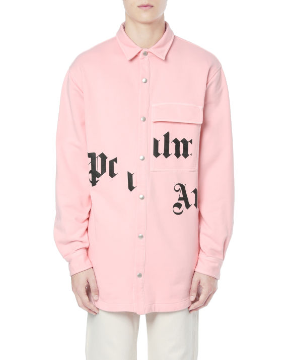 palm angels logo 印花饰口袋衬衫