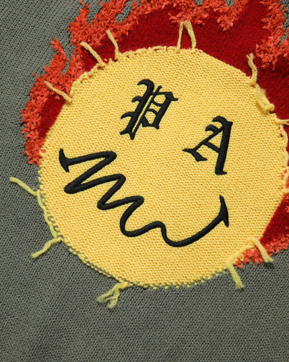 palm angels 图案嵌花落肩针织衫