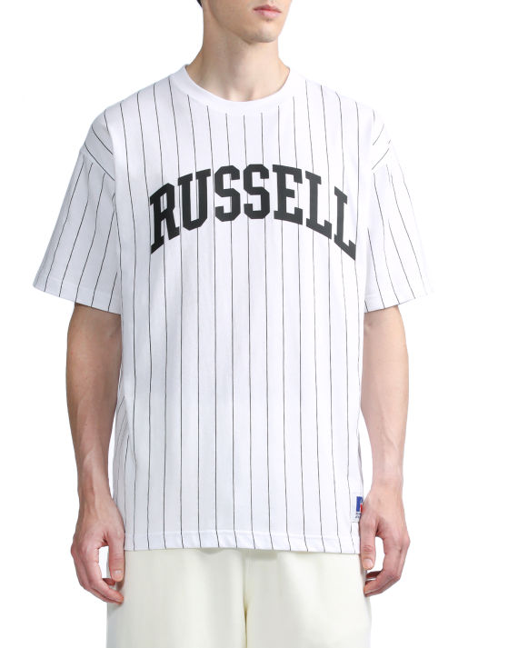russell athletic logo 印花条纹 t 恤