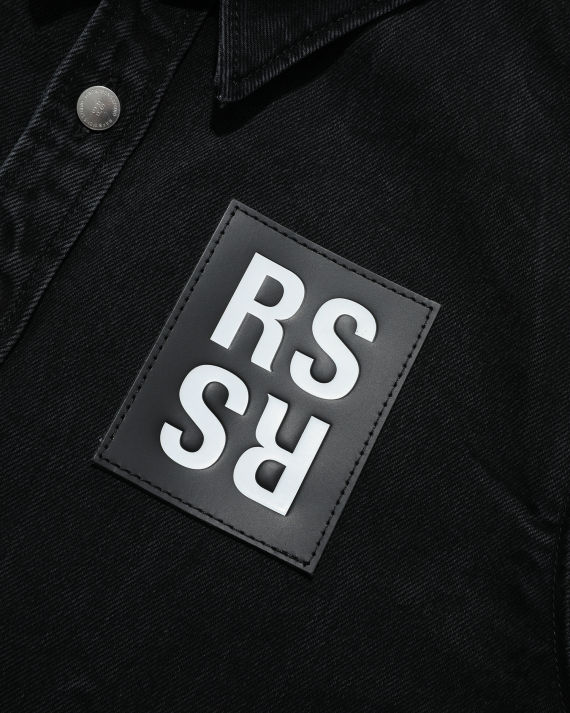 raf simons logo 缝饰直排扣牛仔夹克