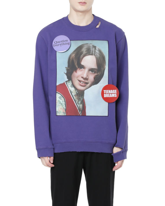 raf simons 徽章缀饰照片印花卫衣