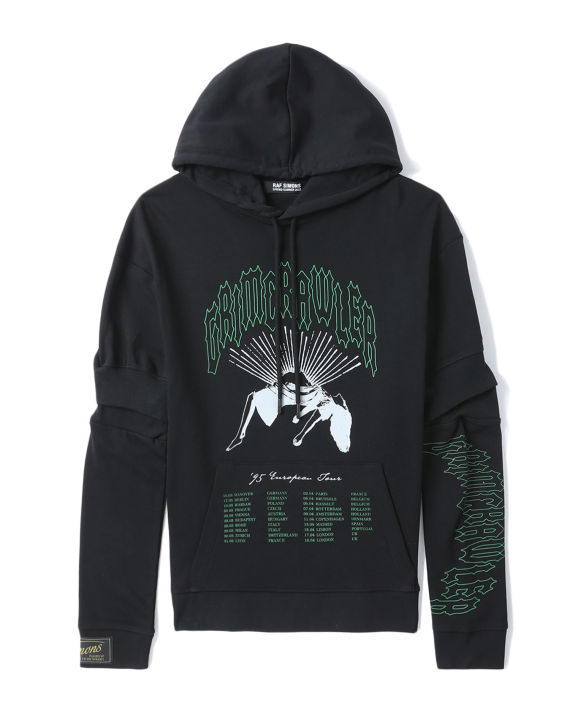 raf simons 饰文字图案印花连帽卫衣