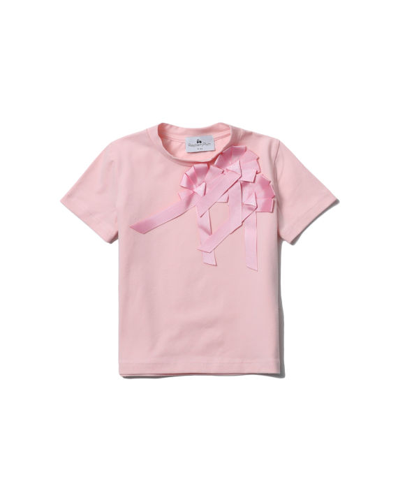 raspberry plum 花朵造型缎带缀饰 t 恤