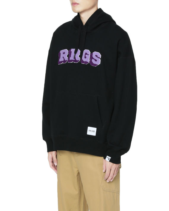 r.g.s logo 植绒饰口袋连帽卫衣