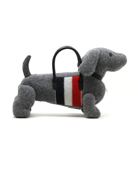 小狗造型绒面手拎包