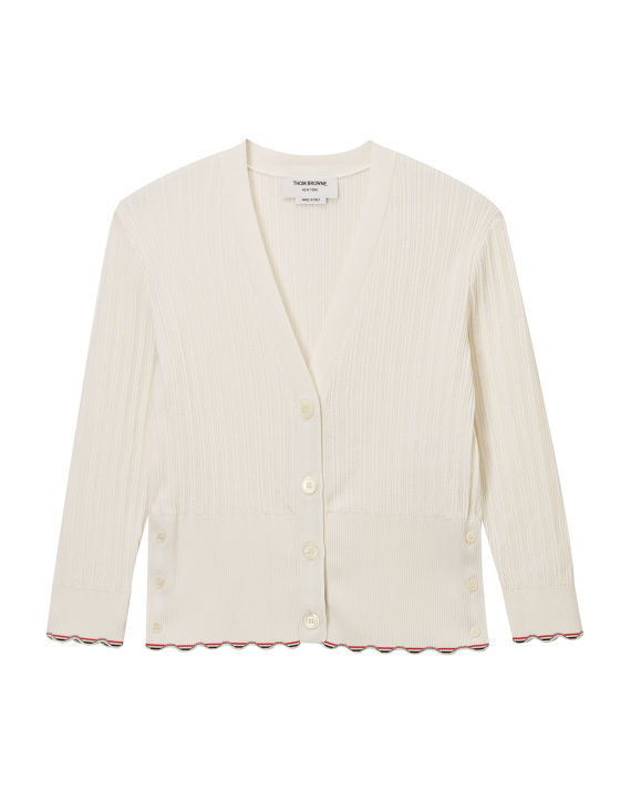 THOM BROWNE 波浪边饰针织开衫