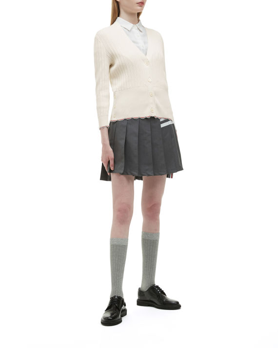 THOM BROWNE 波浪边饰针织开衫