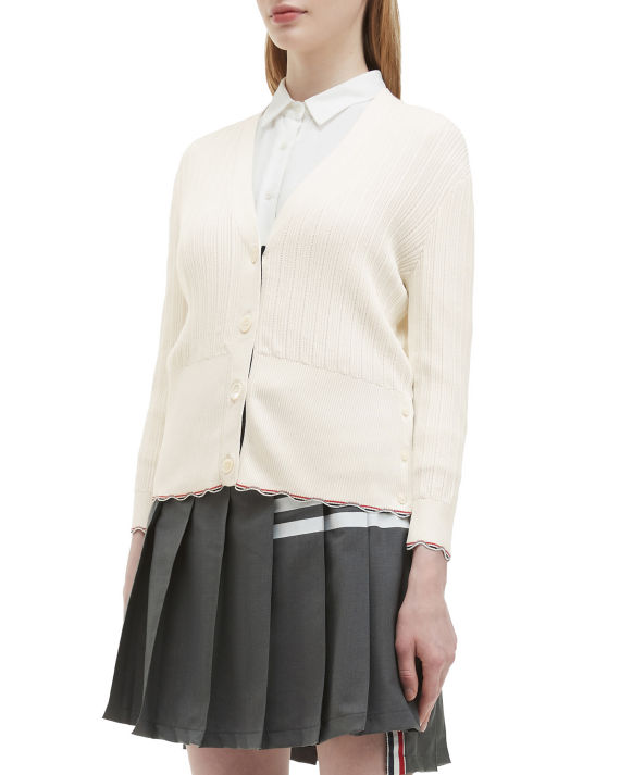 THOM BROWNE 波浪边饰针织开衫