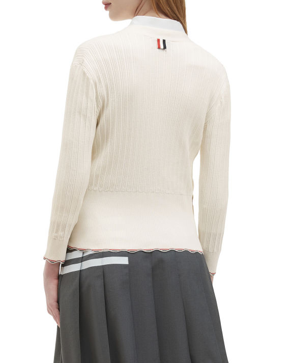 THOM BROWNE 波浪边饰针织开衫