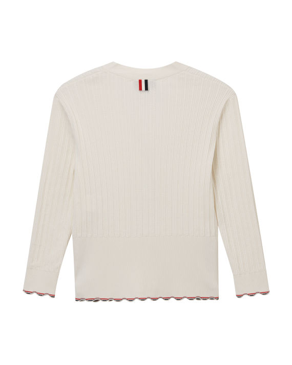 THOM BROWNE 波浪边饰针织开衫