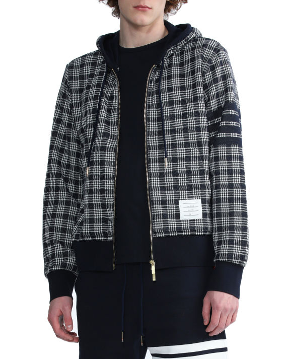 thom browne 条纹印花饰口袋连帽拉链卫衣