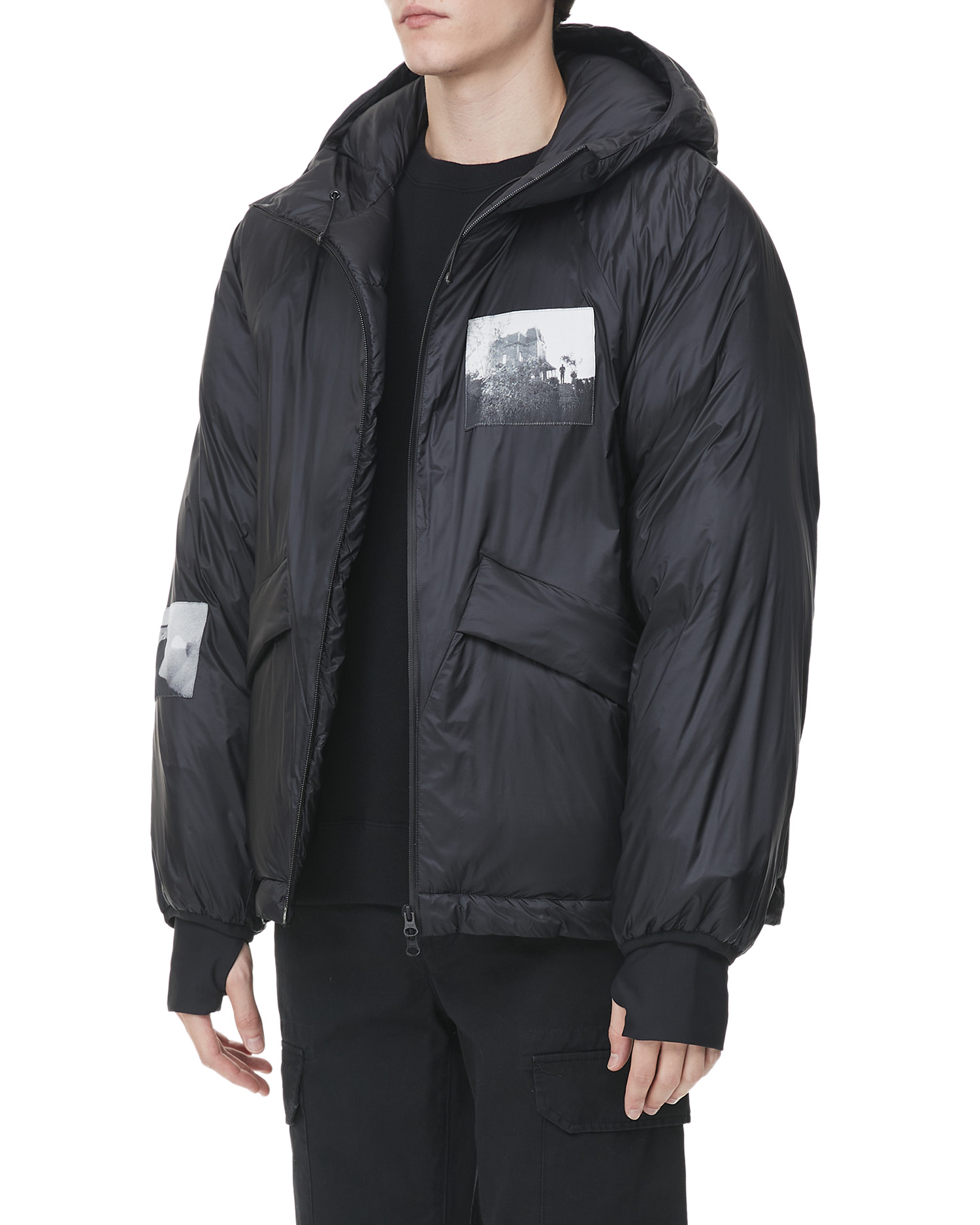 UNDERCOVER Psycho 联乘系列图案缝饰连帽羽绒服