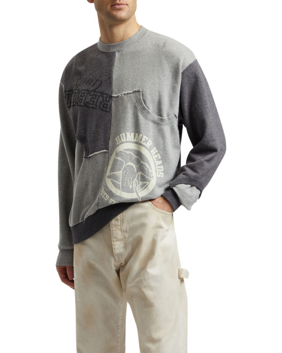 undercover 叠层解构拼接图案印花卫衣