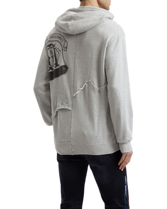 undercover 后背解构拼接图案印花连帽卫衣