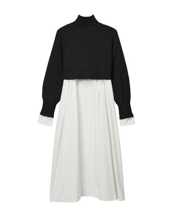 UNGRID 连衣裙配露背针织上衣套装