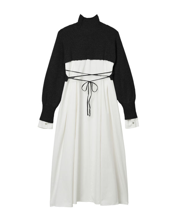 UNGRID 连衣裙配露背针织上衣套装