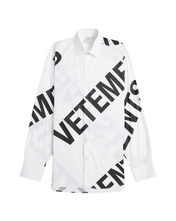 vetements 满幅 logo 印花直排扣衬衫