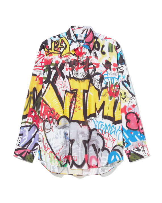 vetements 满幅涂鸦印花衬衫