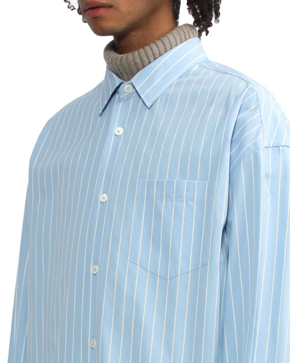 ami 饰口袋条纹衬衫